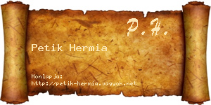 Petik Hermia névjegykártya
